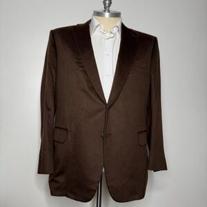 Tom James Royal‎ Classic Men's 48L Velvet Brown Sport Coat Blazer 2-Button Solid